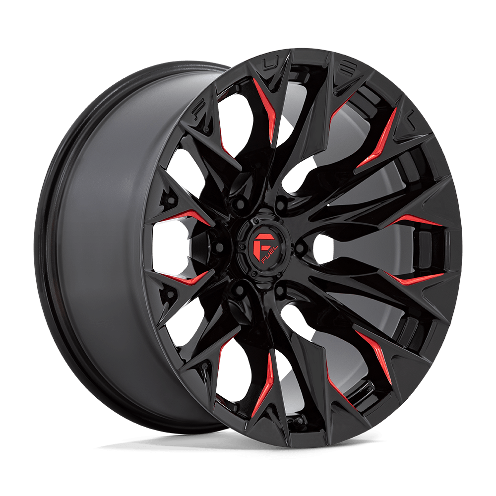sOMEThING Yuiga マットレッド / ブラックリム FUEL D823 FLAME GLOSS BLACK MILLED WITH CANDY RED WHEELS | 20X9