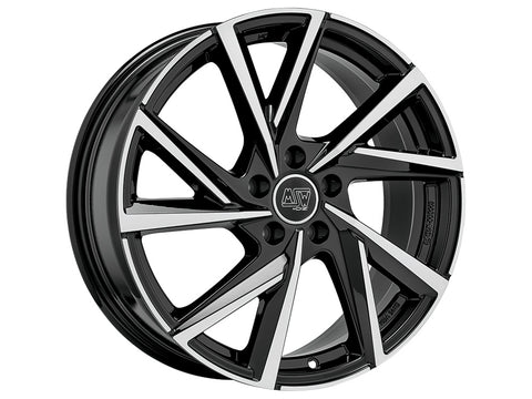 OZ RACING-SPARCO MSW 80-5 GLOSS BLACK FULL POLISHED WHEELS | 16X6.5 | 5X112 | OFFSET: 43MM | CB: 66.6MM