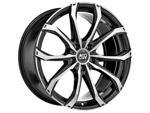 OZ RACING-SPARCO MSW 48 GLOSS BLACK FULL POLISHED WHEELS | 16X6.5 | 5X112 | OFFSET: 50MM | CB: 66.46MM