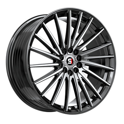 SPEC-1 RACING SP-68BM GLOSS BLACK MACHINED WHEELS | 17X7.5 | 5X100/5X114.3 | OFFSET: 42MM | CB: 73.1MM