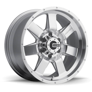 MAMBA M14 MACHINED FACE SILVER WITH DRILL HOLES WHEELS | 18X9 | 6X139.7 | OFFSET: 12MM | CB: 106.1MM