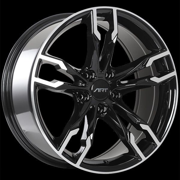 ART REPLICA 165 GLOSS BLACK MACHINED FACE WHEELS | 18X8 | 5X120 | OFFSET: 35MM | CB: 72.6MM