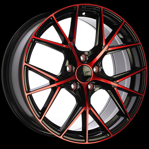 DAI A-SPEC GLOSS BLACK MACHINED FACE RED FACE WHEELS | 15X6.5 | 5X114.3 | OFFSET: 40MM | CB: 67.1MM