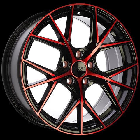 DAI A-SPEC GLOSS BLACK MACHINED FACE RED FACE WHEELS | 15X6.5 | 4X100 | OFFSET: 40MM | CB: 73.1MM