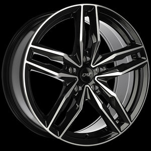 DAI MODA GLOSS BLACK MACHINED FACE WHEELS | 15X6.5 | 4X100 | OFFSET: 40MM | CB: 73.1MM