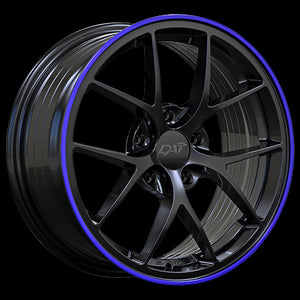 DAI SKY GLOSS BLACK BLUE LINE WHEELS | 17X7.5 | 5X114.3 | OFFSET: 40MM | CB: 67.1MM