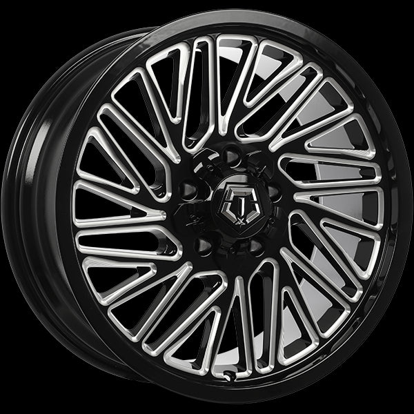 TIS 553 GLOSS BLACK - MILLED EDGE WHEELS | 20X10 | 8X165.1 | OFFSET: -12MM | CB: 125.2MM