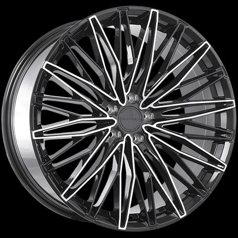 RUFFINO STELLARE GLOSS BLACK - MACHINED FACE WHEELS | 20X9 | 5X112 | OFFSET: 35MM | CB: 66.6MM
