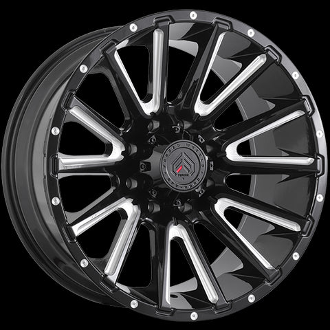 XR XR110 GLOSS BLACK - MILLED EDGE WHEELS | 20X12 | 6X139.7 | OFFSET: -44MM | CB: 108.1MM