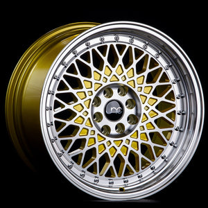 JNC JNC031 GOLD WITH MACHINED FACE WITH CHROME RIVETS WHEELS | 16X8 | 4X100/4X114.3 | OFFSET: 20MM | CB: 73.1MM