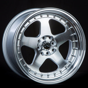 JNC JNC010 SILVER WITH MACHINED FACE WITH CHROME RIVETS WHEELS | 16X8 | 4X100/4X114.3 | OFFSET: 25MM | CB: 73.1MM