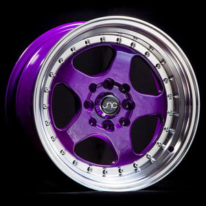 JNC JNC010 CANDY PURPLE WITH MACHINED LIP WITH CHROME RIVETS WHEELS | 18X10 | 5X114.3 | OFFSET: 30MM | CB: 73.1MM