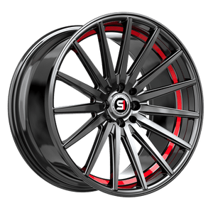 SPEC-1 RACING SP-69GBRU GLOSS BLACK AND RED UNDER CUT WHEELS | 18X8 | 5X110/5X114.3 | OFFSET: 38MM | CB: 73.1MM