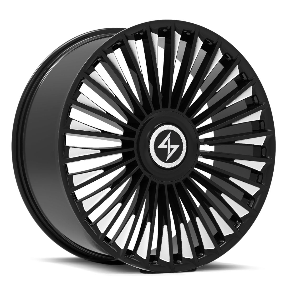 SENTALI TURBINE GLOSS BLACK MILLED TIPS WHEELS | 24X10 | 5X130 | OFFSET: 10MM | CB: 84.1MM