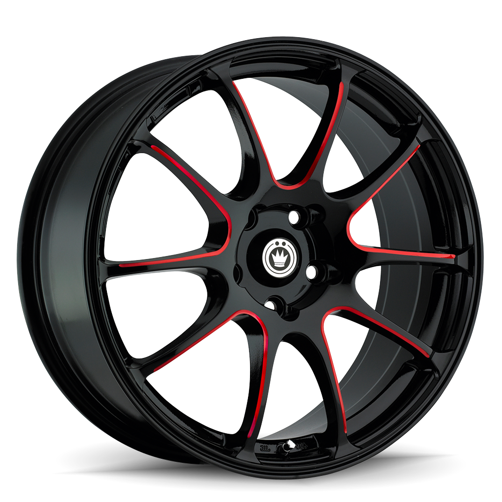 KONIG ILLUSION BLACK WILL BALL CUT RED WHEELS | 17X7 | 5X114.3 | OFFSET: 40MM | CB: 73.1MM