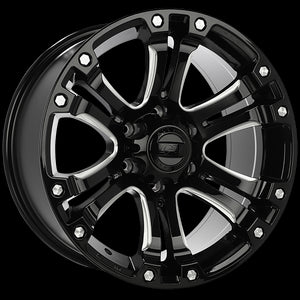 DAI CRUSHER GLOSS BLACK MILLED EDGE WHEELS | 17X9 | 6X139.7 | OFFSET: 20MM | CB: 108.1MM