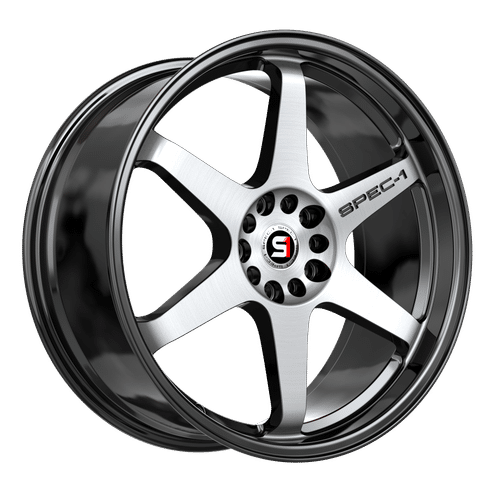 SPEC-1 RACING SPT-33BM GLOSS BLACK MACHINED WHEELS | 17X8 | 5X112/5X114.3 | OFFSET: 38MM | CB: 73.1MM