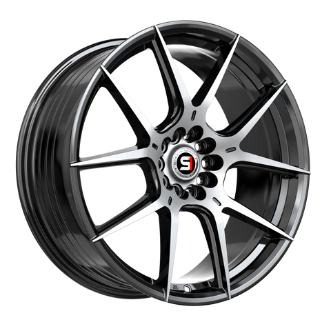 SPEC-1 RACING SP-71 GLOSS BLACK MACHINED WHEELS | 17X8 | 5X114.3/5X120 | OFFSET: 42MM | CB: 73.1MM