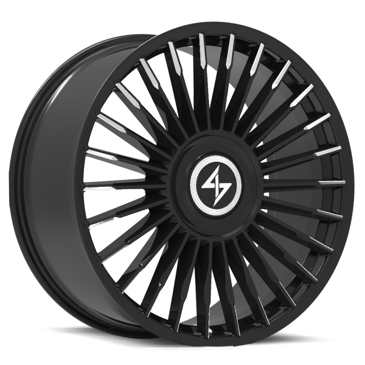 SENTALI ROYALE GLOSS BLACK MILLED TIPS WHEELS | 26X10 | 6X135/6X139.7 | OFFSET: 20MM | CB: 108MM