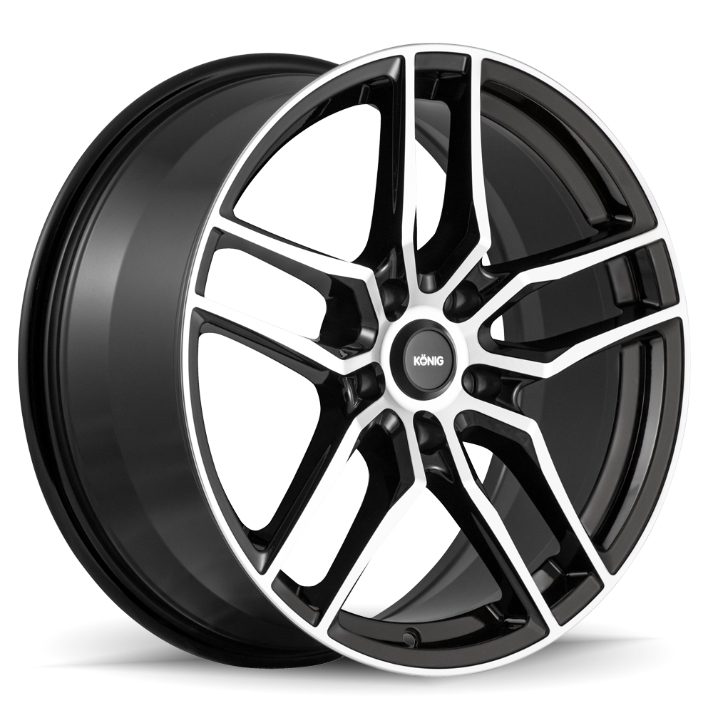 KONIG INTENTION GLOSS BLACK WITH MACHINED FACE WHEELS | 20X8.5 | 5X120 | OFFSET: 40MM | CB: 72.6MM