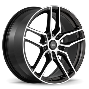 KONIG INTENTION GLOSS BLACK WITH MACHINED FACE WHEELS | 20X8.5 | 5X120 | OFFSET: 40MM | CB: 72.6MM