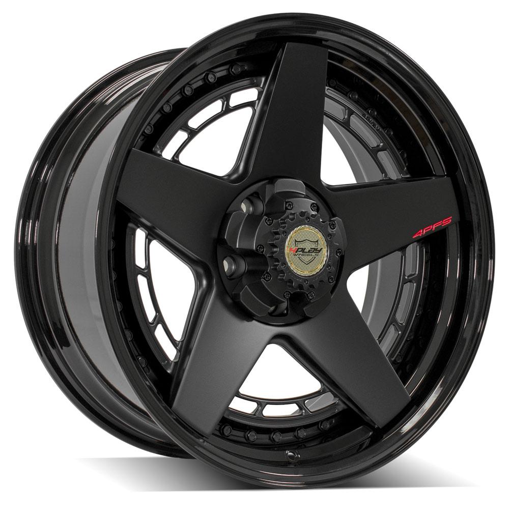 4PLAY 4PF5 MATTE BLACK CENTER WITH GLOSS BLACK BARREL WHEELS | 24X14 | 8X180 | OFFSET: -76MM | CB: 124.1MM