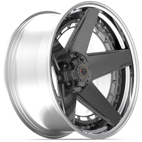 4PLAY 4PF5 BRUSHED WITH TINTED CLEAR CENTER AND POLISHED BARREL WHEELS | 24X14 | 6X135/6X139.7 | OFFSET: -76MM | CB: 106.1MM