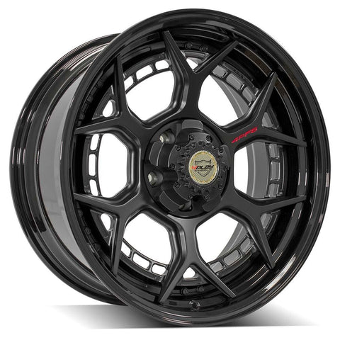 4PLAY 4PF6 MATTE BLACK CENTER WITH GLOSS BLACK BARREL WHEELS | 22X10 | 5X127/5X139.7 | OFFSET: -18MM | CB: 87.1MM