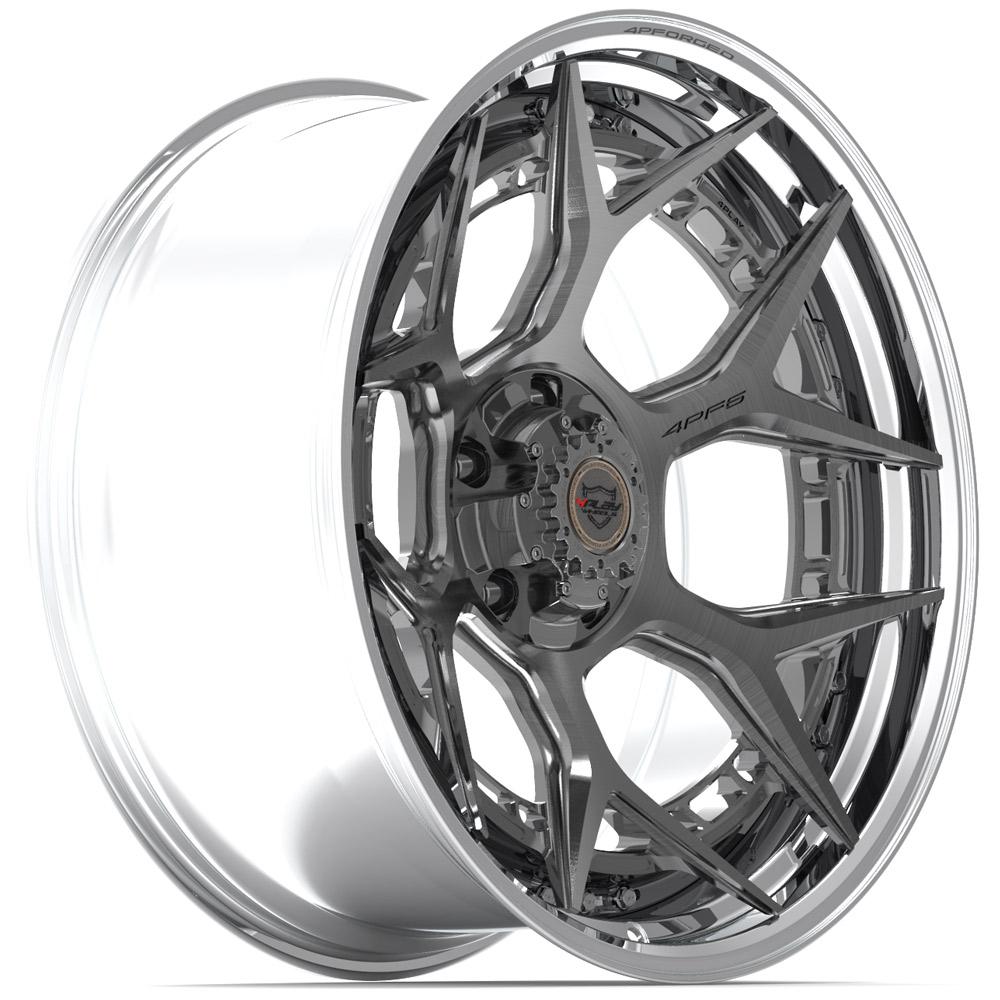 4PLAY 4PF6 BRUSHED WITH TINTED CLEAR CENTER AND POLISHED BARREL WHEELS | 24X14 | 8X170 | OFFSET: -76MM | CB: 124.9MM