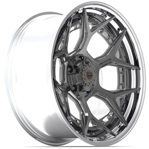 4PLAY 4PF6 BRUSHED WITH TINTED CLEAR CENTER AND POLISHED BARREL WHEELS | 24X14 | 8X180 | OFFSET: -76MM | CB: 124.1MM