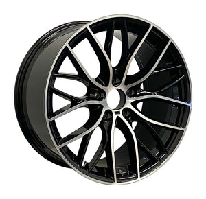 RAC REPLICA B02MB GLOSS BLACK WITH MACHINED FACE WHEELS | 18X8 | 5X120 | OFFSET: 35MM | CB: 72.6MM