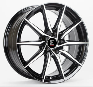 EVOLUTION 2253 GLOSS BLACK MACHINED FACE WHEELS | 17X7.5 | 5X100 | OFFSET: 38MM | CB: 73.1MM