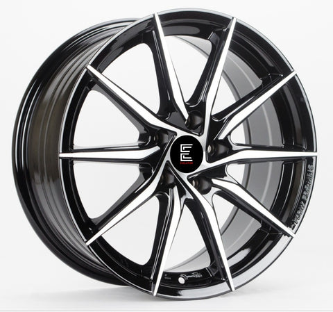 EVOLUTION 2253 GLOSS BLACK MACHINED FACE WHEELS | 17X7.5 | 5X114.3 | OFFSET: 38MM | CB: 73.1MM