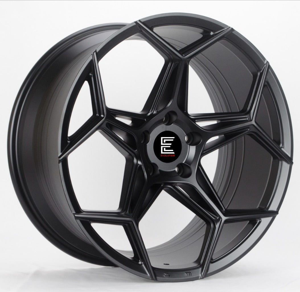 EVOLUTION BX06 MATTE BLACK WHEELS | 17X7.5 | 5X112 | OFFSET: 42MM | CB: 66.6MM