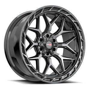 VORTEK VRP-504BDCDT BLACK DIAMOND CUT W AND DARK TINT WHEELS | 20X9 | 5X139.7/5X150 | OFFSET: 0MM | CB: 110.3MM