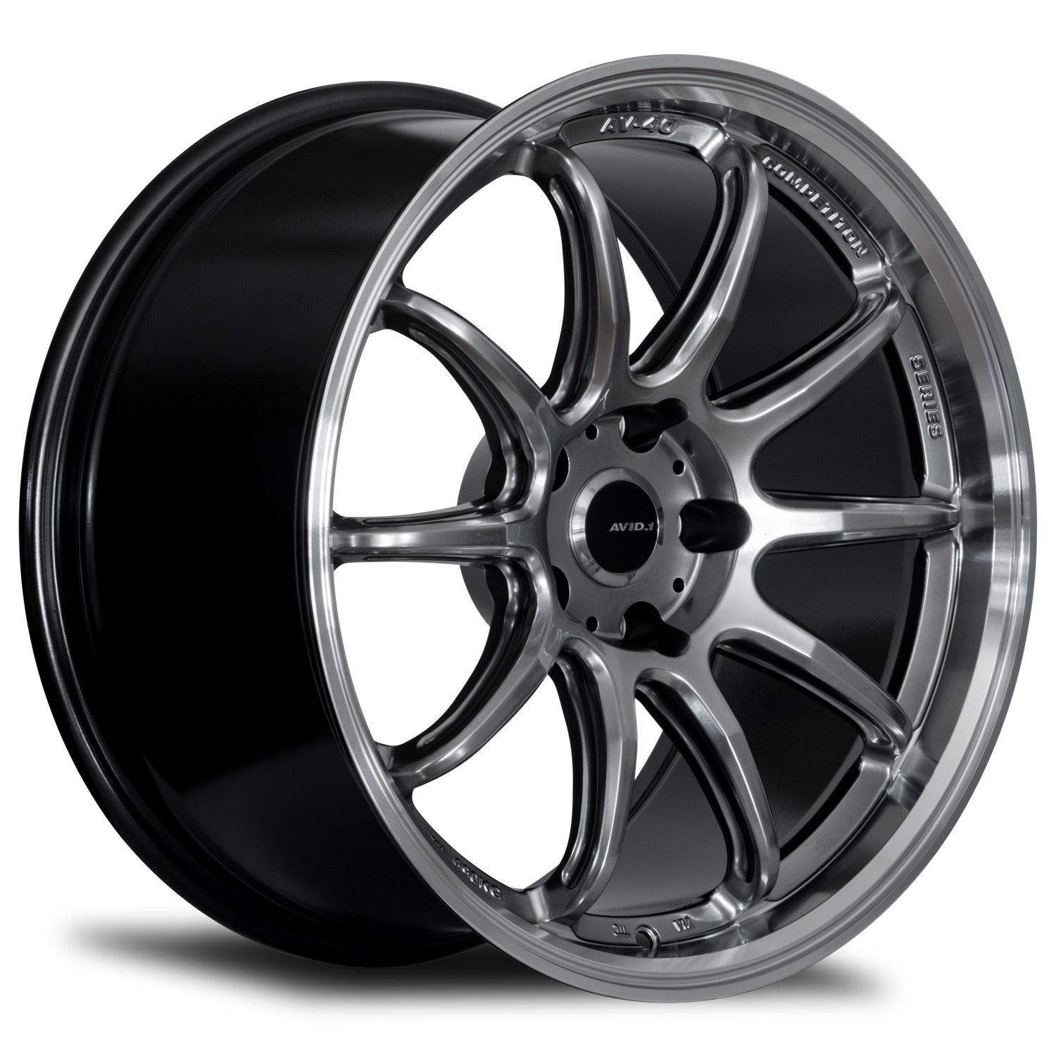 AVID1 AV-40 HYPER BLACK WITH MACHINED LIP WHEELS | 18X8.5 | 5X100 | OFFSET: 35MM | CB: 73.1MM