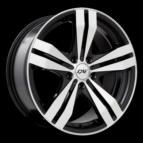 DAI TARGET GLOSS BLACK MACHINED FACE WHEELS | 17X7.5 | 5X114.3 | OFFSET: 42MM | CB: 67.1MM