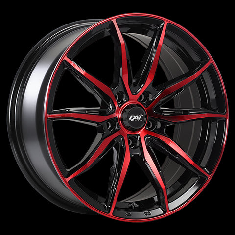 DAI FRANTIC GLOSS BLACK MACHINED FACE RED FACE WHEELS | 15X6.5 | 5X114.3 | OFFSET: 38MM | CB: 67.1MM