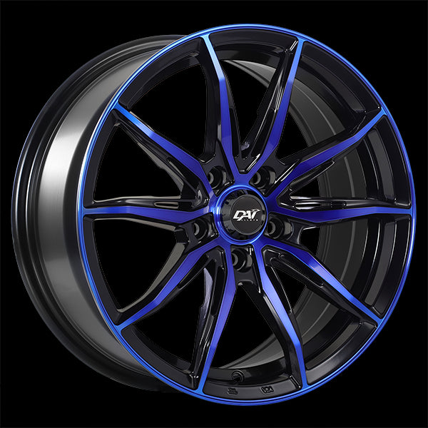 DAI FRANTIC GLOSS BLACK MACHINED FACE BLUE FACE WHEELS | 15X6.5 | 5X114.3 | OFFSET: 38MM | CB: 67.1MM