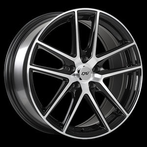 DAI LEVEL GLOSS BLACK MACHINED FACE WHEELS | 14X6 | 4X100 | OFFSET: 38MM | CB: 73.1MM