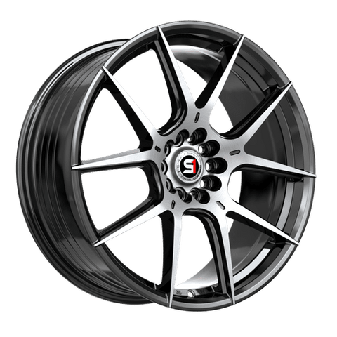 SPEC-1 RACING SP-71BM GLOSS BLACK MACHINED WHEELS | 17X8 | 5X114.3/5X120 | OFFSET: 42MM | CB: 73.1MM