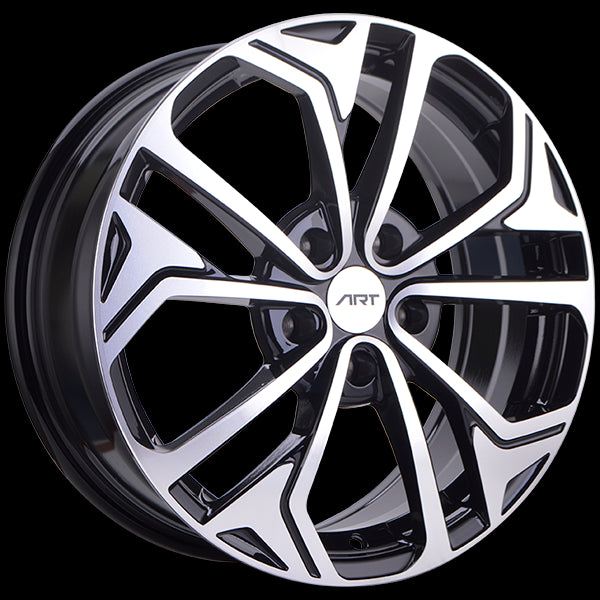 ART REPLICA 186 GLOSS BLACK MACHINED FACE WHEELS | 17X7 | 5X114.3 | OFFSET: 45MM | CB: 67.1MM