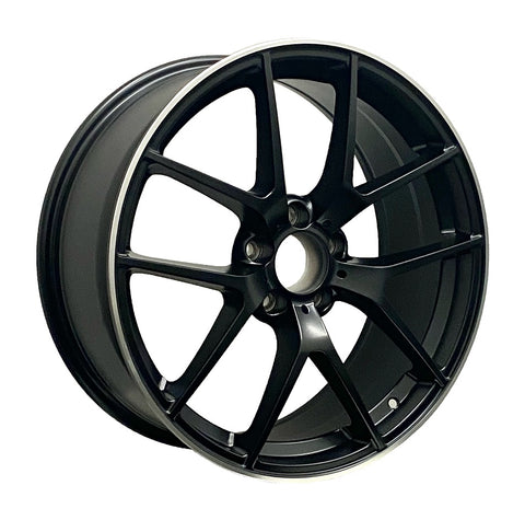 RAC REPLICA M06 MATTE BLACK WITH MACHINED LIP WHEELS | 19X8 | 5X112 | OFFSET: 35MM | CB: 66.6MM