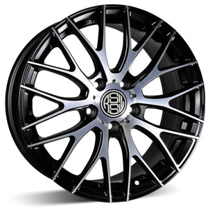 RSSW TOURING GLOSS BLACK MACHINED FACE WHEELS | 16X6.5 | 4X108 | OFFSET: 45MM | CB: 63.4MM