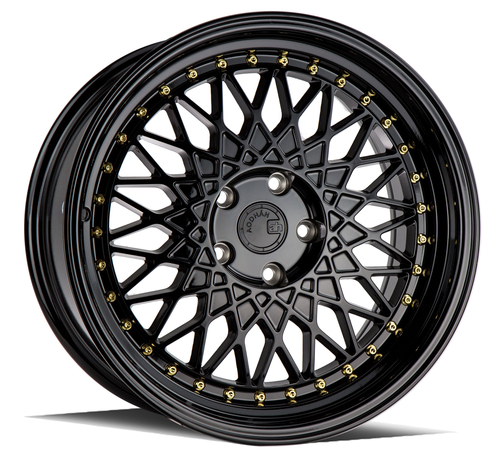 AODHAN AH05 GLOSS BLACK GOLD RIVETS WHEELS | 18X9.5 | 5X114.3 | OFFSET: 35MM | CB: 73.1MM