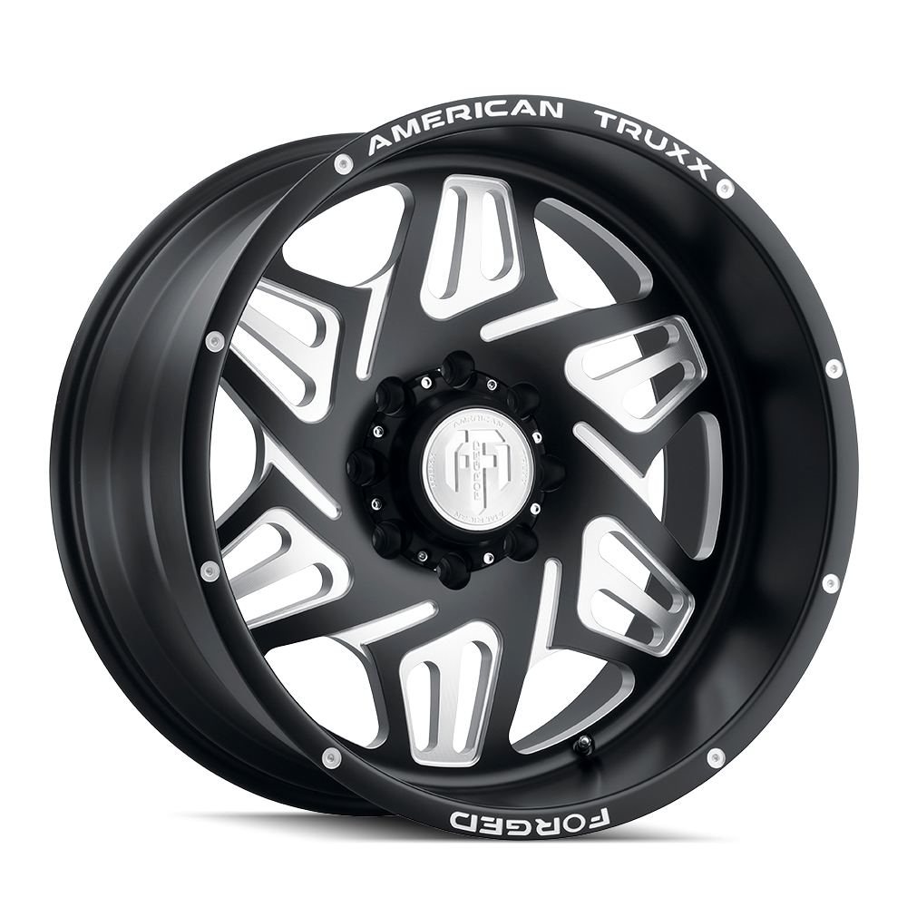 AMERICAN TRUXX FORGED ORION MATTE BLACK & MILLED WHEELS | 24X14 | 6X139.7 | OFFSET: -76MM | CB: 106.1MM
