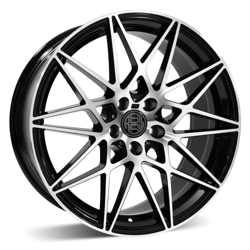 RSSW SUPER TOURER GLOSS BLACK MACHINED FACE WHEELS | 17X7.5 | 5X120 | OFFSET: 35MM | CB: 72.6MM