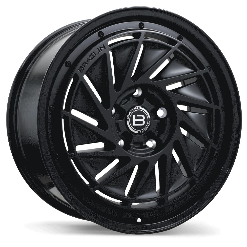 BRAELIN BR16 MATTE BLACK WITH GLOSS BLACK LIP WHEELS | 19X8.5 | 5X114.3 | OFFSET: 30MM | CB: 59.6MM