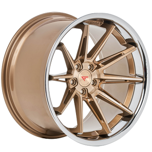 SET OF 4X WHEELS - FERRADA CM2 BRUSHED COBRE AND CHROME LIP WHEELS | 22X10.5 | 5X114.3 | OFFSET: 42MM | CB: 73.1MM