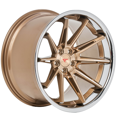 SET OF 4X WHEELS - FERRADA CM2 BRUSHED COBRE AND CHROME LIP WHEELS | 22X10.5 | 5X130 | OFFSET: 45MM | CB: 71.6MM